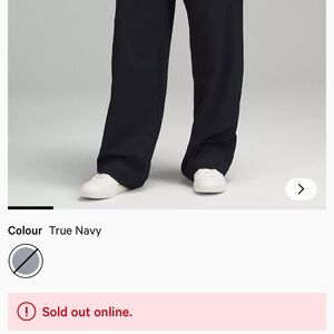 Black Lululemon Pleat-Front High-Rise Trouser Regular Pants size 2